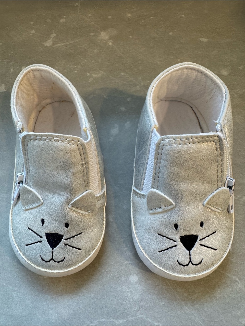 Baby Grey Cat Slip-On Shoes